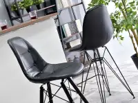 Krzesło barowe EPS WOOD TAP 1 CZARNY PIK - drewno czarne - stylowe wykończenia