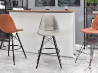 Krzesło barowe EPS WOOD TAP 1 SZARY PIK - drewno czarne - unikatowa forma