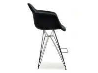 Krzesło barowe EPS ROD TAP 2 CZARNE welurowe + czarny - profil