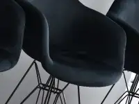 Krzesło barowe EPS ROD TAP 2 CZARNE welurowe + czarny - charakterystyczne detale