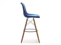 Krzesło barowe EPS WOOD TAP 1 GRANAT welur - drewno orzech - profil