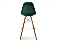 Krzesło barowe EPS WOOD TAP 1 ZIELONY welur - drewno orzech - tył