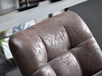 Krzesło barowe NEVA ANTIC BRĄZ z tkaniny vintage loft - charakterystyczne detale