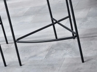 Industrialny hoker VIDAL CZARNY metalowy z weluru - podstawa ze stali