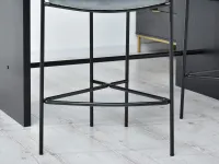 Loftowe krzesło barowe VIDAL SZARY WELUR - CZARNY STELAŻ - podstawa