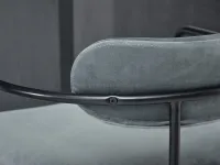 Loftowe krzesło barowe VIDAL SZARY WELUR - CZARNY STELAŻ - detale
