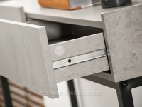 Industrialna konsola z drabinkową półką BETON SERENA CZARNY - szuflady z prowadnicami