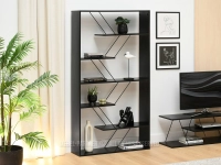 Industrialny komplet mebli HOLGER CZARNE DREWNO - CZARNY - designerski regał do salonu