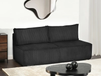 Sofa nubio czarny tkanina, podstawa czarny