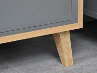 Komoda na nóżkach SMART S6 SZARO-BIAŁA Z JESIONEM - stabilna podstawa