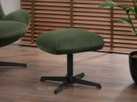 Kompaktowy ZIELONY podnóżek welurowa pufa NAVIN NOGA CZARNY - ponadczasowa kolorystyka