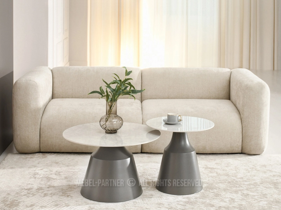 Komplet stolików kawowych z ceramicznym blatem