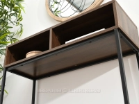 Konsola w stylu loft w półkami ORZECH - CZARNY FRIDA - montaż