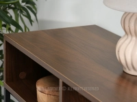 Konsola w stylu loft w półkami ORZECH - CZARNY FRIDA - struktura drewna