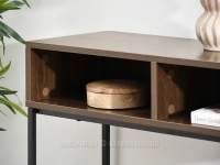 Konsola w stylu loft w półkami ORZECH - CZARNY FRIDA -praktyczne półki