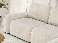 KREMOWA sofa narożna rozkładana ARMONIA - wygodna sofa tapicerowana w kształcie L