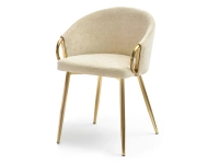 Produkt: Krzesło clara kremowy tkanina, podstawa złoty