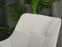 Kremowe krzesło obrotowe ARUBA BOUCLE - CZARNY - oparcie w tkaninie boucle