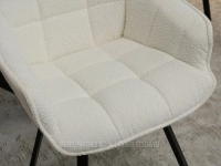 Kremowe krzesło obrotowe ARUBA BOUCLE - CZARNY - siedzisko w tkaninie boucle