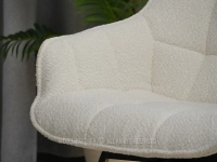 Kremowe krzesło obrotowe ARUBA BOUCLE - CZARNY - lamowane brzegi siedziska