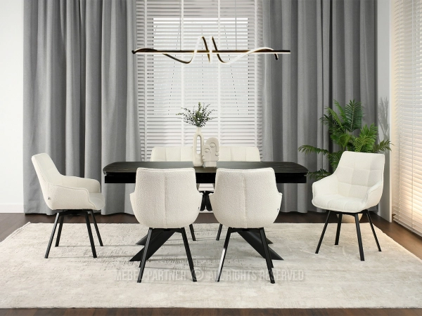 Eleganckie krzesło z obrotowym siedziskiem - luksusowe meble do salonu