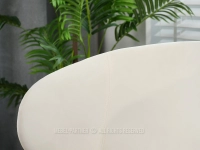 KREMOWE krzesło tapicerowane welurowe CINDY - CZARNY - welurowa tkanina