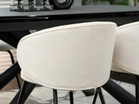 KREMOWE krzesło tapicerowane welurowe CINDY - CZARNY - tył oparcia