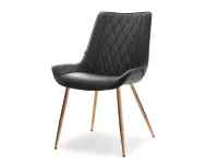 Produkt: Krzesło adel czarny skóra ekologiczna, podstawa miedziany