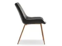Krzesło skórzane do salonu eko ADEL CZARNE - MIEDŹ - profil