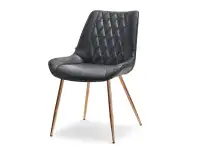 Produkt: Krzesło adel czarny tkanina, podstawa miedziany