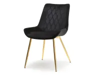 Produkt: Krzesło adel czarny welur, podstawa złoty