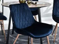 Welurowe krzesło pikowane ADEL GRANAT - MIEDŹ - komfortowe siedzisko