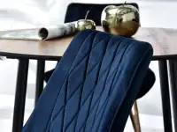Welurowe krzesło pikowane ADEL GRANAT - MIEDŹ - pikowane oparcie