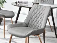 Krzesło pikowane ADEL SZARE Z MIEDZIANYMI NOGAMI - nowoczesna forma