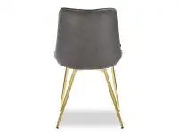 Krzesło tapicerowane ADEL SZARE COWBOY ZŁOTA NOGA - tył