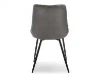 Pikowane krzesło tapicerowane do jadalni ADEL szare - tył