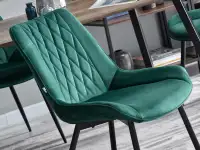 Krzesło tapicerowane ADEL ZIELONE NA CZARNEJ PODSTAWIE - nowoczesna forma