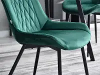 Krzesło tapicerowane ADEL ZIELONE NA CZARNEJ PODSTAWIE - wygodne siedzisko