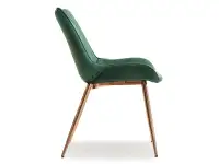 Krzesło welurowe ADEL ZIELONE glamour na miedzianej nodze - profil