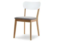 Produkt: Krzesło amado biały-szary tkanina, podstawa dąb