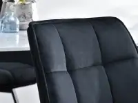 Krzesło obracane ARUBA CZARNE tapicerowane welurem do salonu