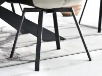 Krzesło aksamitne ARUBA SZARE metaliczne i obrotowe - czarne nogi