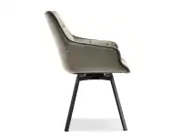 Krzesło aksamitne ARUBA SZARE metaliczne i obrotowe - profil
