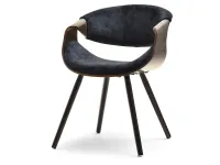 Produkt: Krzesło bent dąb palony-czarny tkanina, podstawa dąb palony