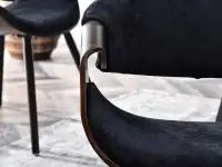 Krzesło drewniane BENT DĄB PALONY Z CZARNĄ TKANINĄ - oryginalna bryła
