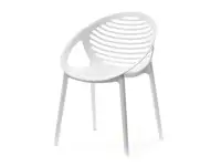 Nowoczesne krzesło ażurowe z tworzywa BORIA białe