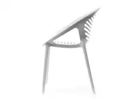 Nowoczesne krzesło ażurowe z tworzywa BORIA białe - profil