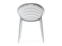 Nowoczesne krzesło ażurowe z tworzywa BORIA białe - tył