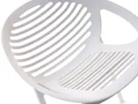 Nowoczesne krzesło ażurowe z tworzywa BORIA białe - siedzisko