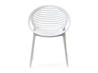 Nowoczesne krzesło ażurowe z tworzywa BORIA białe - przód